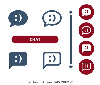 Chat Bubbles Icon. Speech Bubble, Comment, Smile, Smiling, Emoticon, Emote Icon. Professional, 32x32 pixel perfect vector icon.