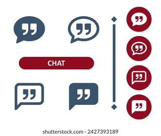 Chat Bubbles Icon. Speech Bubble, Comment, Quote, Quotation Marks Icon. Professional, 32x32 pixel perfect vector icon.