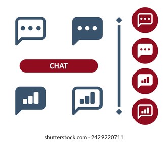 Chat Bubbles Icon. Speech Bubble, Comment, Graph, Chart, Stats, Analytics Icon. Professional, 32x32 pixel perfect vector icon.