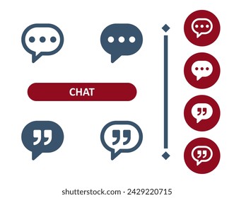 Chat Bubbles Icon. Speech Bubble, Comment, Quote, Quotation Marks Icon. Professional, 32x32 pixel perfect vector icon.