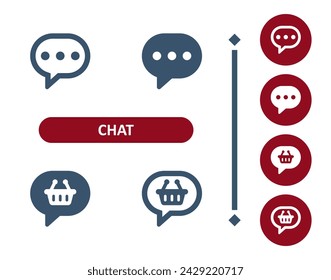 Chat Bubbles Icon. Speech Bubble, Comment, Shopping, Shopping Basket Icon. Professional, 32x32 pixel perfect vector icon.