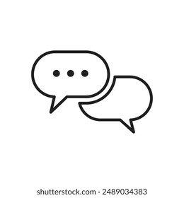 Chat bubbles icon vector speak box illustration and clipart, message conversation between two people, vector graphics, line art.