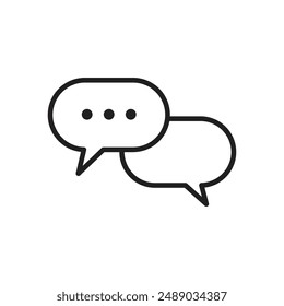 Chat bubbles icon vector speak box illustration and clipart, message conversation between two people, vector graphics, line art.