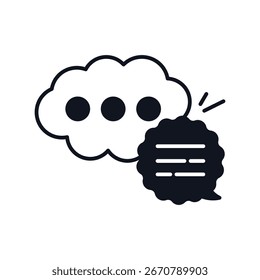 Ícone de bolhas de bate-papo com fundo branco vetor ilustração stock