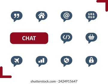 Chat Bubbles Icons. Speech Bubble, Message, Comment, Conversation, Talking, Chat Icon. Professional, pixel perfect vector icon set.