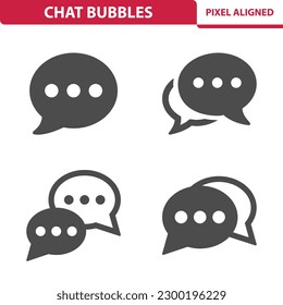 Chat bläst Symbole. Redeblasen, Kommentare, Nachricht. Professionelles, Pixel perfektes Vektorsymbol.