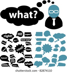chat & bubbles idea icons, signs, vector illustrations