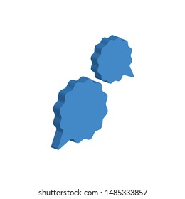 Chat Bubbles Isometric Icon Isolated On White Background. 3D Speech Bubble Symbol Modern, Simple, Vector, Icon For Website Design, Mobile App, UI. Vector Illustration