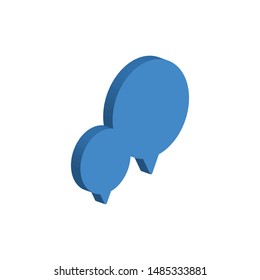 Chat Bubbles Isometric Icon Isolated On White Background. 3D Speech Bubble Symbol Modern, Simple, Vector, Icon For Website Design, Mobile App, UI. Vector Illustration