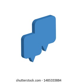 Chat Bubbles Isometric Icon Isolated On White Background. 3D Speech Bubble Symbol Modern, Simple, Vector, Icon For Website Design, Mobile App, UI. Vector Illustration