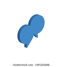 Chat Bubbles Isometric Icon Isolated On White Background. 3D Speech Bubble Symbol Modern, Simple, Vector, Icon For Website Design, Mobile App, UI. Vector Illustration