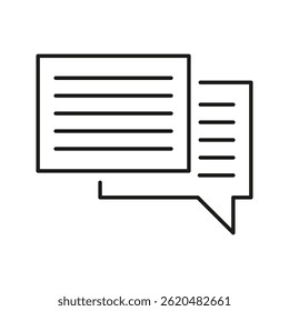 Chat Bubbles Line Icon. Communication, Messaging, And Conversation Outline Symbol. Social Interaction And Online Chatting. Editable Stroke. Isolated Vector Illustration.