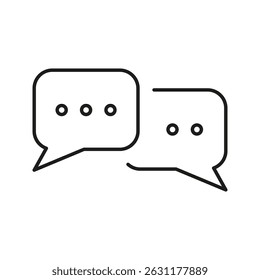 Chat Bubbles Line Icon. Communication, Messaging, And Conversation Outline Symbol. Social Interaction And Online Chatting. Editable Stroke. Isolated Vector Illustration.