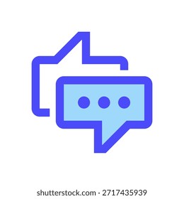 Chat Bubbles Line Icon, Outline Symbol for Message Exchange, Customer Support, Social Dialogue, Instant Feedback, and Online Conversation. Vector Sign Icon.