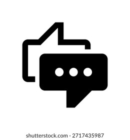 Icono de línea de burbujas de chat, símbolo de contorno para intercambio de mensajes, Asistencia al cliente, diálogo social, Comentarios instantáneo y conversación en línea. Icono de signo de Vector.