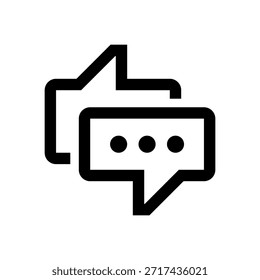 Icono de línea de burbujas de chat, símbolo de contorno para intercambio de mensajes, Asistencia al cliente, diálogo social, Comentarios instantáneo y conversación en línea. Icono de signo de Vector.
