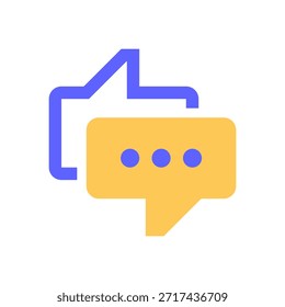 Icono de línea de burbujas de chat, símbolo de contorno para intercambio de mensajes, Asistencia al cliente, diálogo social, Comentarios instantáneo y conversación en línea. Icono de signo de Vector.