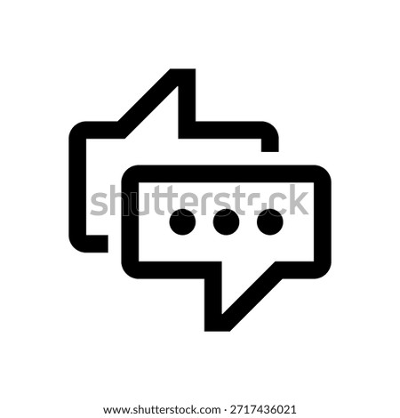 Chat Bubbles Line Icon, Outline Symbol for Message Exchange, Customer Support, Social Dialogue, Instant Feedback, and Online Conversation. Vector Sign Icon.