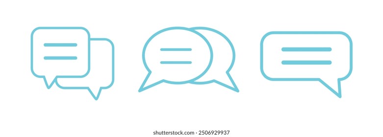 chat bubbles. Linear icon collection. Editable stroke.  Blank empty bubbles set. Vector illustration