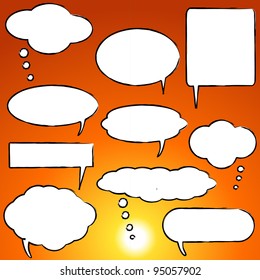 Chat Bubbles on a sunset background