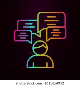 Chat bubbles pupil school nolan style icon. Simple thin line, outline vector of school icons for ui and ux, website or mobile application