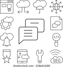 Chat bubbles, SEO icon in a collection with other items