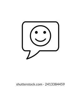 Chat-Blasen mit Lächeln Gesicht Symbol Soziales Netzwerk Symbol glücklich lächeln