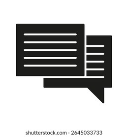 Chat Bubbles Solid Icon. Communication, Messaging, And Conversation Silhouette Symbol. Digital Interaction And Social Media Dialogue. Isolated Vector Illustration.