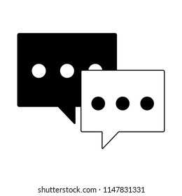 Chat bubbles symbol in black and white