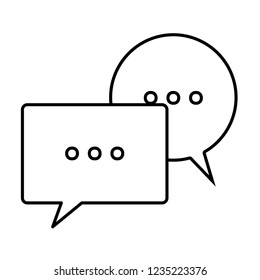 Chat bubbles symbol in black and white