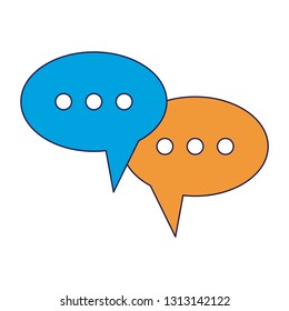 chat bubbles symbol blue lines