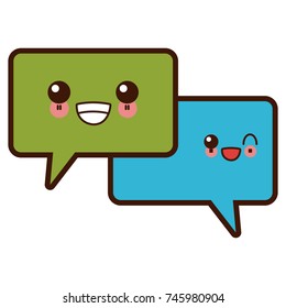 Chat bubbles symbol cute kawaii cartoon