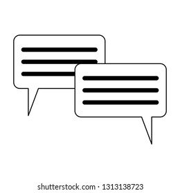 chat bubbles symbol isolated black and white