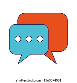 Chat bubbles symbol isolated blue lines