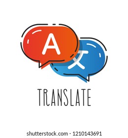 https www shutterstock com image vector chat bubbles translate icon concept illustration 1210143691
