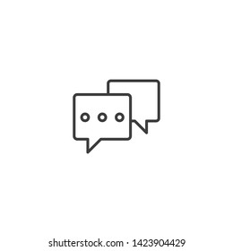 Chat Bubbles Vector Illustration, outline sign