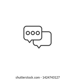 Chat Bubbles Vector Illustration, outline sign