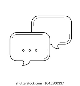 Chat Bubbles Vector Line Icon Isolated On White Background. Vector Line Icon Of Speach Bubble For Chat And Conversation For Infographic, Website Or App.