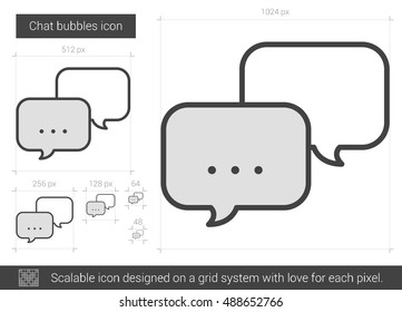 Chat bubbles vector line icon isolated on white background. Chat bubbles line icon for infographic, website or app. Scalable icon designed on a grid system.