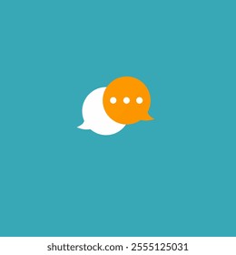 Chat bubble.speech bubbles symbol on social media icon isolated on blue background. Comments thread mention or user reply sign with social media.