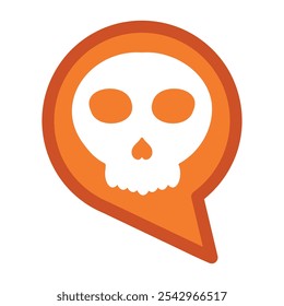 chat buble with skull icon isolated on white background