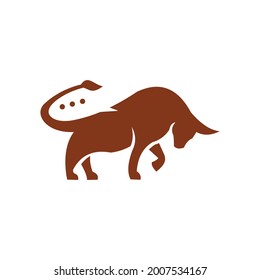 Chat Bull Logo Vektorgrafik Design, kreatives und einfaches Design, kann als Logo und Vorlage für Unternehmen verwendet werden.