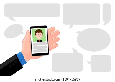 Chat business people with bubbles 
