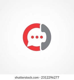 Chat call center logo design whti white background