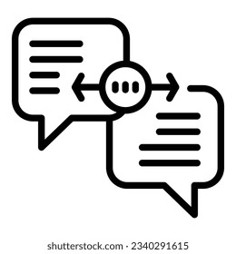 Chat call icon outline vector. Support service. Tech online