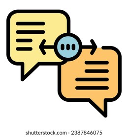 Vector de contorno de icono de llamada de chat. Servicio de soporte técnico. Plano de color técnico en línea