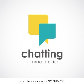 Chat of call out text abstract vector and logo design or template business communication icon of company identity symbol concept