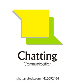 Chat of call out text abstract vector and logo design or template business communication icon of company identity symbol concept