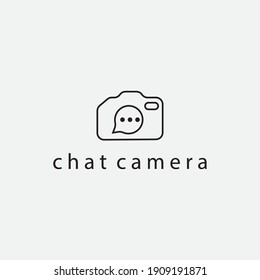 chat camera logo illustration outline design vector icon