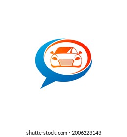 Plantilla vectorial del logotipo de Chat Car, conceptos de diseño del logotipo de Creative Car